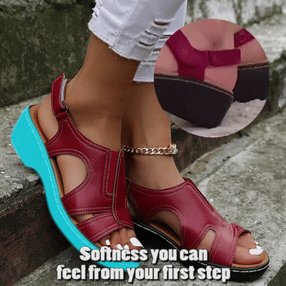 🔥Women Wedge Sandals, Premium Leather Orthopedic Sandals 🔥 - On This Week Sale 45% OFF